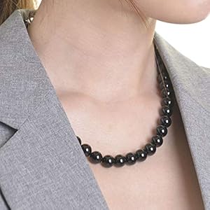 ブラックオニキスネックレス 受注制作】Black Onyx Plane Necklace／ブラックオニキス 2連